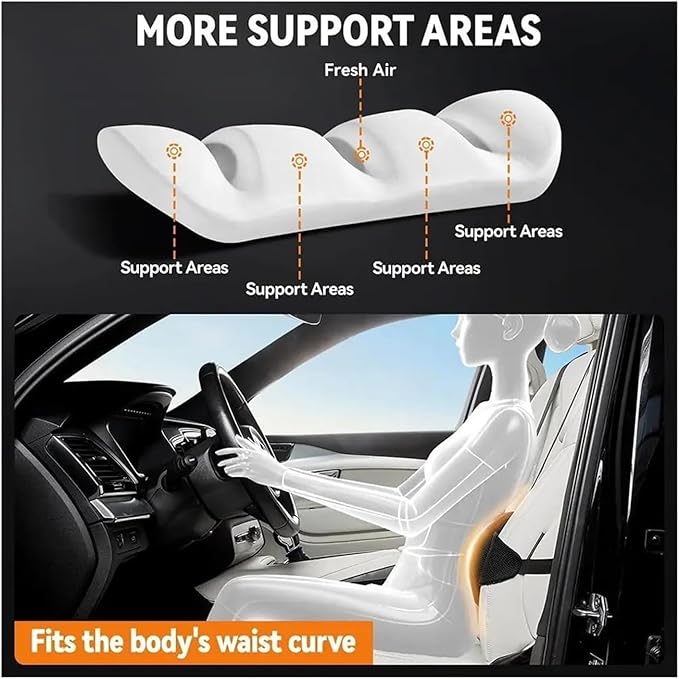 1 Piece Automotive Seat Lumbar Support Pillow for Hyundai Santa Fe 2019-2023, Driving Lower Back Cushion Ergonomic Orthopedic Posture Rest