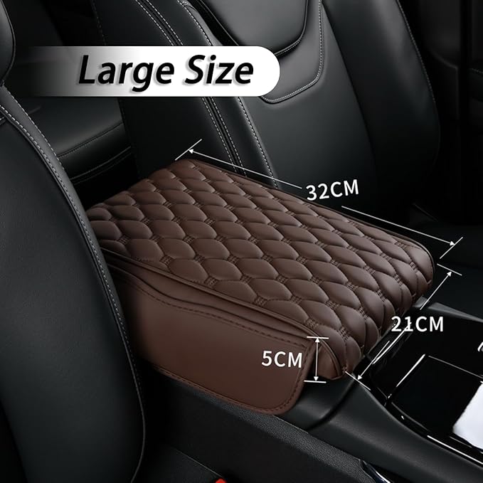 Car Center Console Cover for Honda Passport 2019 2020 2021 2022 2023 2024 2025, Thick Armrest Cushion Pad with Side Storage Pockets, Center Console Protector, Arm Rest Cover