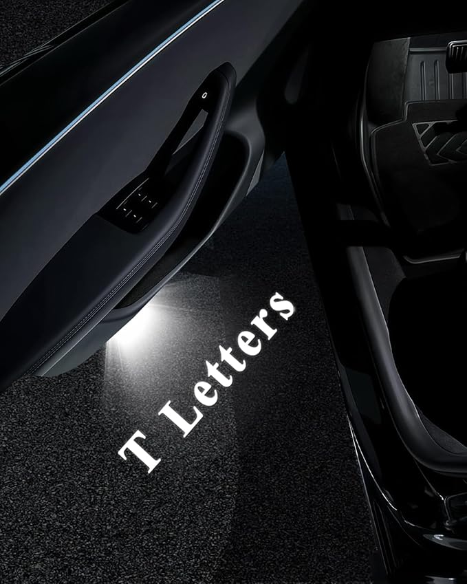 LOWEEY 4K Car Door Lights Logo Projector, Premium Accessories Compatible with All Tesla Model Y Juniper Model 3 Highland X S, OEM Style Ultra-Bright No Fade 3D Laser Puddle Welcome Ghost Light(2 Pack)