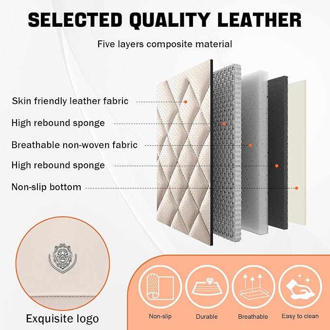 Car Seat Covers Compatible with Toyota Camry 2012-2026 Durable Waterproof Automotive Seat Covers Stretchable Fabric Material, Airbag Compatibility, Premium Nappa Leather(Beige Brown, 2 Pcs Front)