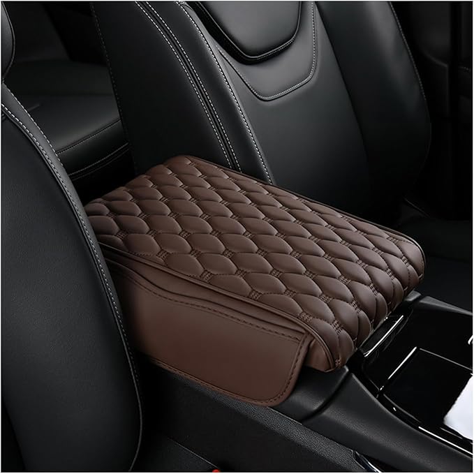 Car Center Console Cover for VW Jetta VI 2011-2013 2014 2015 2016 2017 2018, Thick Armrest Cushion Pad with Side Storage Pockets, Center Console Protector, Arm Rest Cover for Cars, SUVs & Trucks