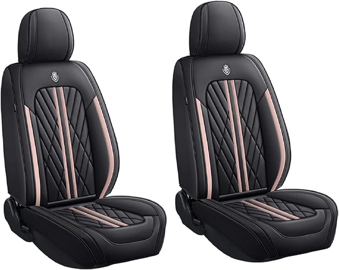 Premium Nappa Leatherette Car Seat Cover Set Custom Fit for Honda CR-V CRV 2000-2023 2024 2025 2026 Water-Proof Breathable Faux Leather Seat Cushion Protectors (Full Set 5 Seats,Pink Line)