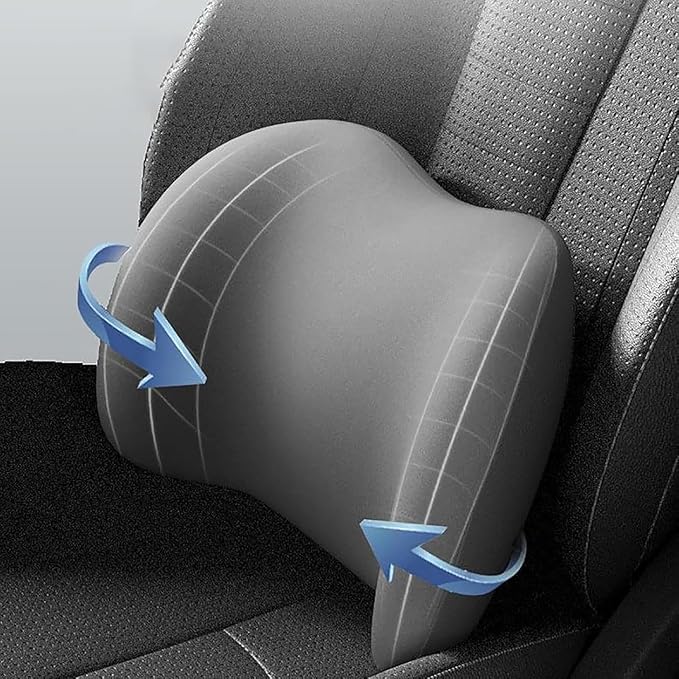 Headrest Lumbar Pillows Car Seat for Honda HRV CRV CRZ BRV 2001-2025, Ergonomic Neck Back Support Cushion, Comfortable Breathable Washable Cover, Memory Foam, Gray