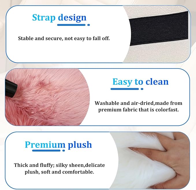 Car Center Console Cover, Fluffy Soft Vehicle Middle Console Arm Rest Cushion Pad, Furry Automotive Interior Armrest Seat Box Protector Decoration Accessories, Universal Fit (Royal Blue)