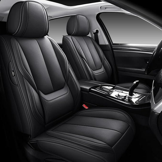 Seat Covers, Car Seat Covers Front Seats, Car Seat Cover, Car Seat Protector Waterproof, Car Seat Cushion Nappa Leather, Black Seat Covers Carseat Cover Universal Fit for Most Cars