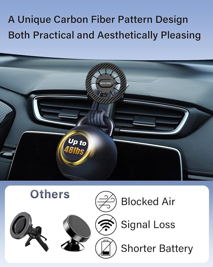 SKYLOTEC Car Phone Holder for Toyota Camry 2007 2008 2009 2010 2011 Accessories Automobile Cradles Magnetic Phone Mount Compatible with MagSafe, Strong Magnets Cell Phone Base (Magnetic)