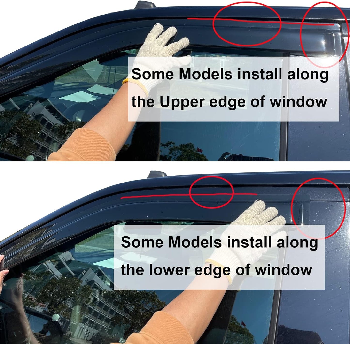 Smoke Front Window Visor Compatible with Dodge Dakota Standard Cab 1997-2004 Wind Deflector Sun Rain Guards Outside 2pc 92438