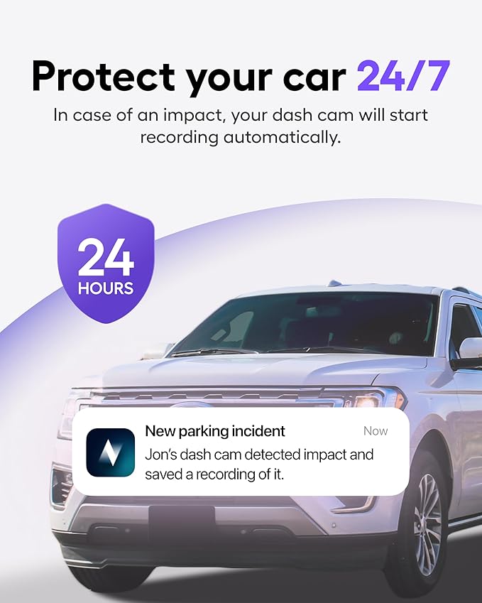Nexar Beam GPS Dash Cam - Dash Camera for Cars with 32GB SD Card Included Unlimited Cloud Storage 24H Parking Mode Dash Cam for Cars. Wireless Car Camera with Nexar Classic App