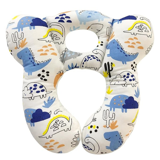 Baby Travel Pillow, Infant Kid's Cushion Soft and Skin Friendly for Car Seat, Pushchair and Stroller (Blue Dinosaur)