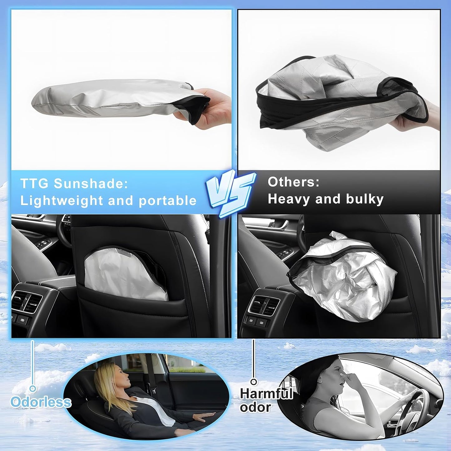T TGBROS Windshield Sun Shade Custom Fit for 2020-2023 2024 2025 Hyundai Palisade Accessories Foldable Sun Shield Reflective Polyester Sun Visor Cover Block Heat and Sun Protection