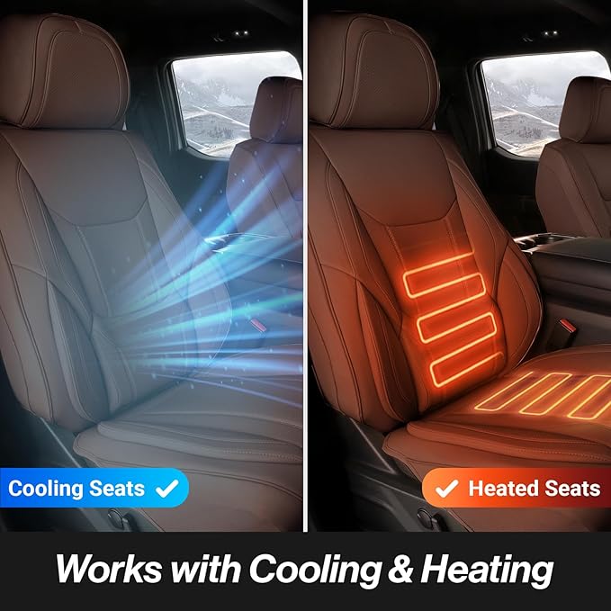 Coverland Custom Fit Car Seat Covers for SUV Compatible with [RAV4,Corolla Cross, CR‑V, Forester, CX‑9, C‑HR, Venza] Premium Waterproof Non-Slip Interior Seat Protector [Front Dark Brown - Chart A24]