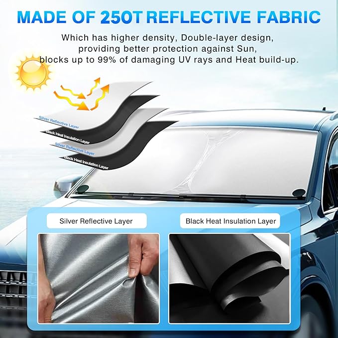 KUST Windshield Sun Shade for Honda Accord 2013-2015 2016 2017 Accessories Custom Fit Sunshade Foldable Sun Protector Block UV Rays Keep Your Car Cooler