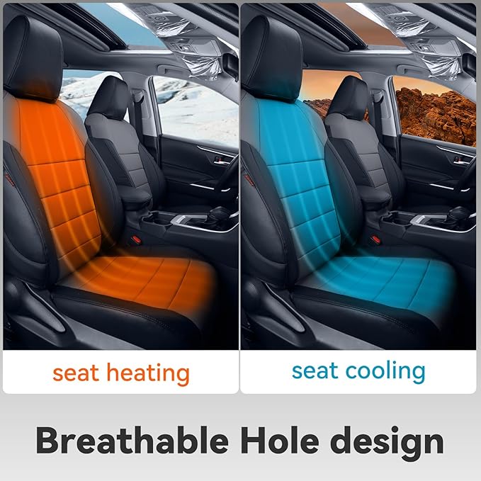 coverdream 2026 Rav4 Seat Covers Custom Fit for 2026 Toyota Rav4 Hybrid (LE,XLE Premium) SUV,Full Set Luxury Waterproof Leather Car Seat Protector