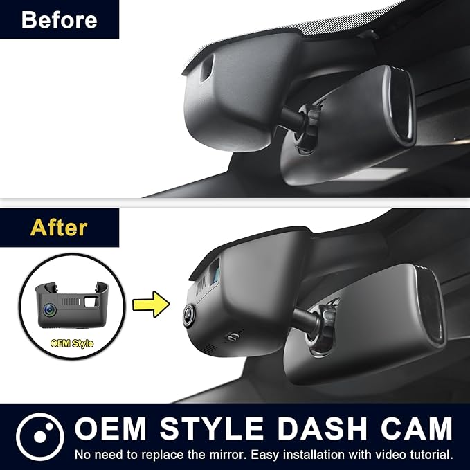 Mangoal 4K Dash Cam Custom Fit for Dodge Durango 2016 2017 2018 2019 2020 2021 2022 2023 2024 2025 2026 (Model B), GT R/T SRT SXT,Integrated OEM Look, UHD 2160P, WiFi & App, 64GB Card