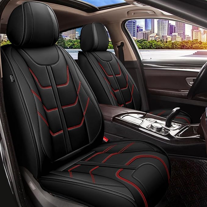 TTX LIGHTING Car Seat Covers fit for Chevrolet Equinox 2007-2026 Full Set: Premium Leather Automotive Seat Cover with Airbag Compatible Waterproof (5 Seats, Redline)