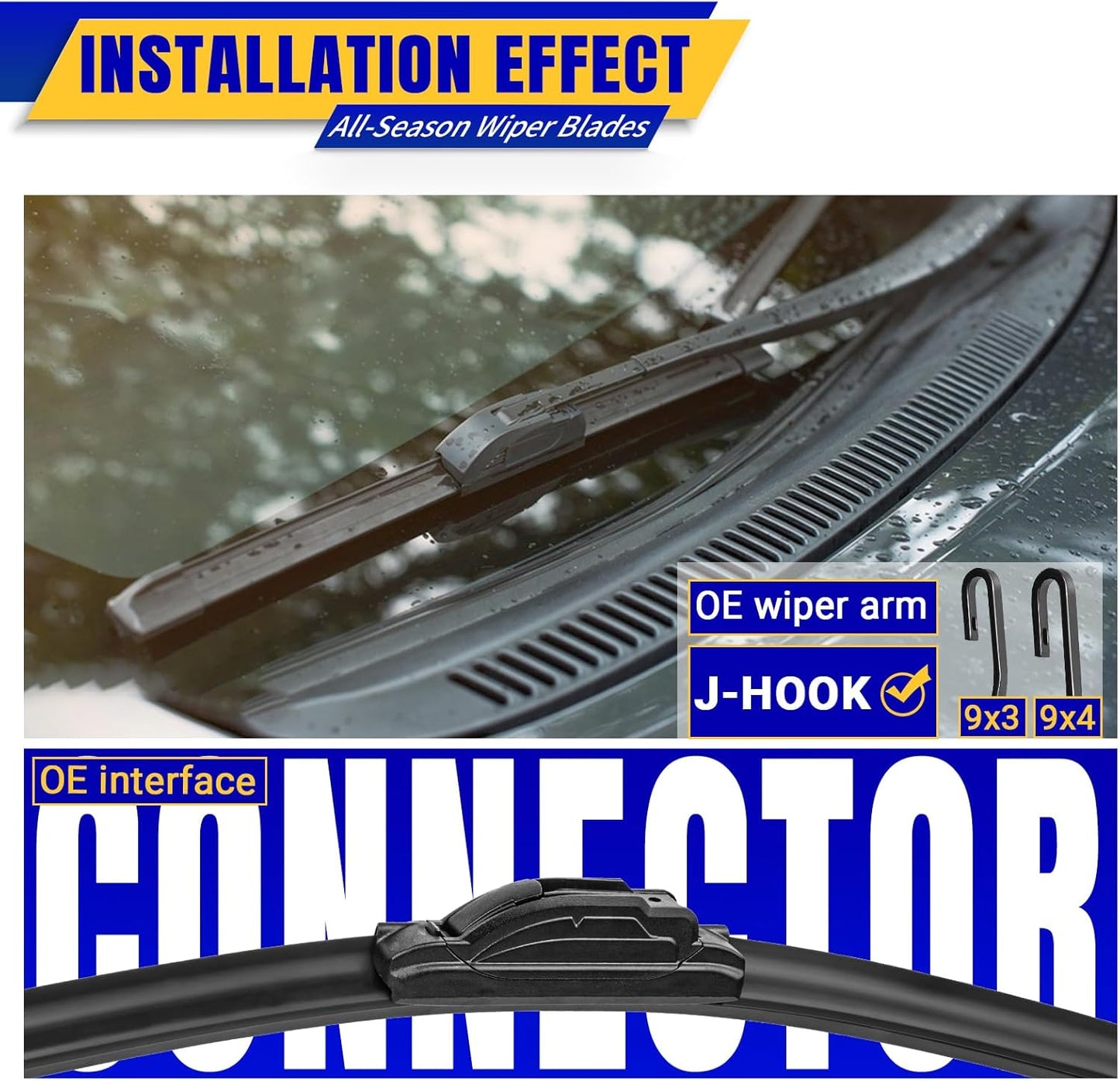 3 wipers Replacement for 2012-2019 Toyota Prius C, Windshield Wiper Blades Original Equipment Replacement - 28"/14"/8" (Set of 3) U/J HOOK