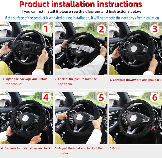 Hiflyer Car Steering Wheel Cover Women & Men, Universal 14.5-15 Inch Steering Wheel Covers, Soft Microfiber Car Wheel Cover Car Stuff Car Accessories Interior (Orange)