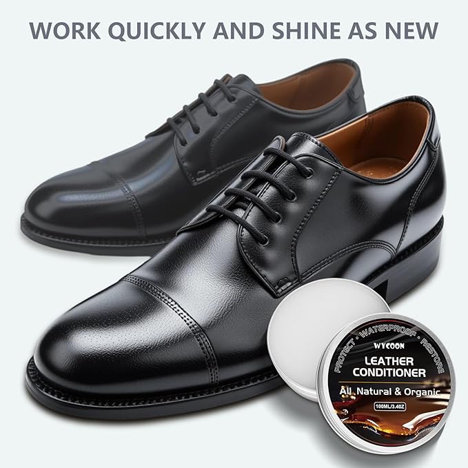 Leather Recoloring Balm with 100ml Mink Oil Conditioner | Dark Gray Repair Kit, Dye & Color Restorer for Furniture, Sofa, Car Seats, Bags | Restore Faded & Scratched Surfaces