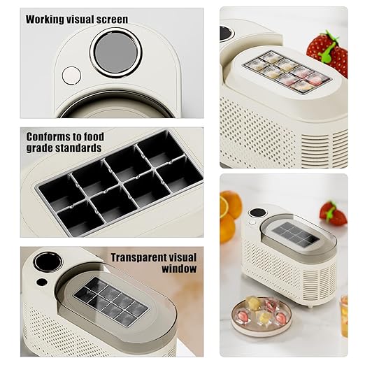 Mini Ice Maker Machine Counter Top for Home, Ice Ready in 10 Mins, Low Noise & Energy Saving, Easy to Clean, Portable Small Clear Ice Cube Maker for Kitchen (Purple Standard)