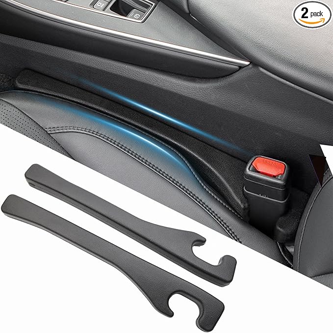 Car Seat Gap Filler Set of 2,Seat Gap Organizer, No Drop Seat Guard,2025 New Car Seat Side Gap Filler Organizer, Drop Seat Guards for Cars (Black 2Pcs)
