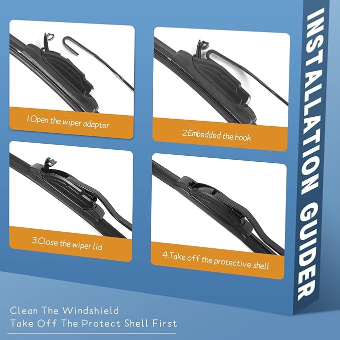 MIKKUPPA 22"+21"+11" Windshield Wiper Kit - Replacement for 2014-2023 Jeep Grand Cherokee - U/J Hook All Season Wiper Blades, Pack of 3