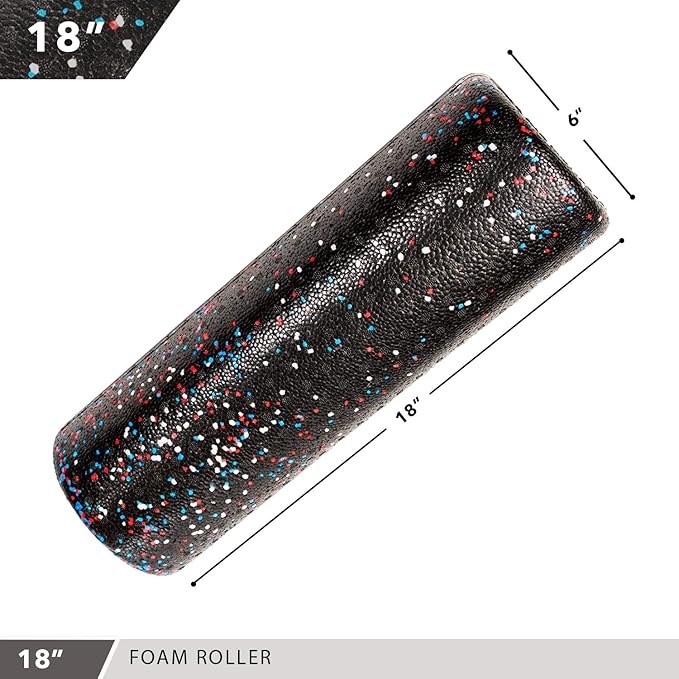 High-Density Round Foam Rollers - 4 Size and 8 Color Options - Massage Rollers for Stretching, Deep Tissue and Myofascial Release