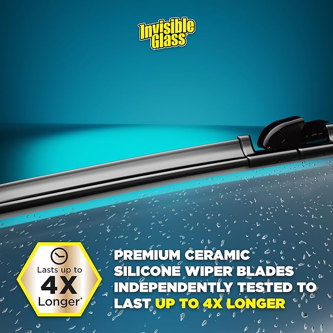 Invisible Glass CSB28 Ceramic Silicone 28" Premium All-Season Windshield Wiper Blade – Automotive Replacement Beam Blade with HydroGuard Water Repellent Coating for Quiet, Streak-Free Performance