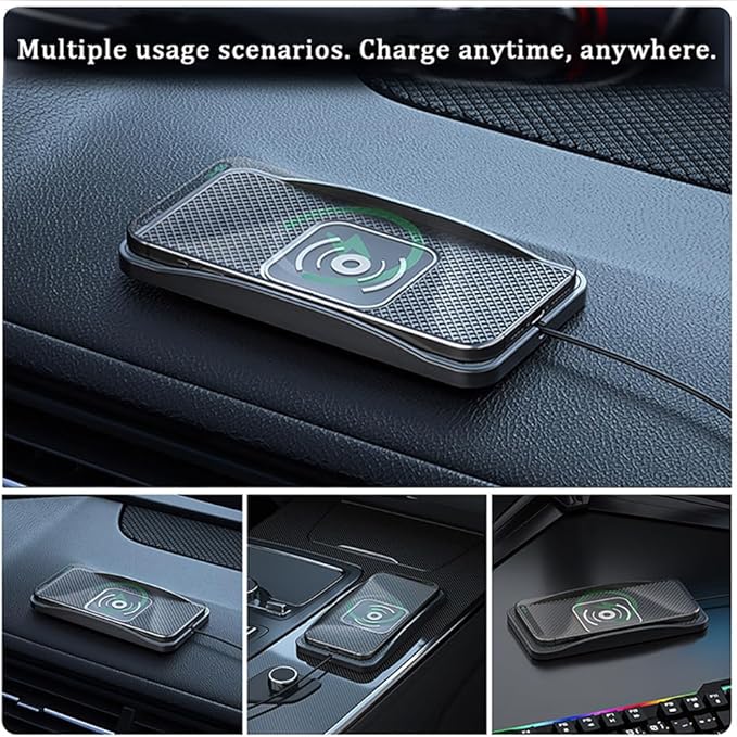 Wireless Car Charger Pad for Lincoln MKX 2007-2018, Type-C/USB 20W Car Wireless Charger Non-Slip Phone Charging Pad Car Accessories,A 30cm Cable Type-C Plug
