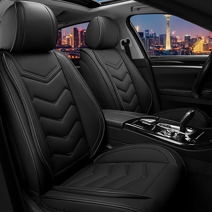 CTDS Car Seat Covers for Nissan Pathfinder 2000-2026, Stylish Sport Seat Cover, Premium Nappa Leather Car Seat Cover. Automobile Seat Covers Sets.(Standard 2 Seats/Pure Black)