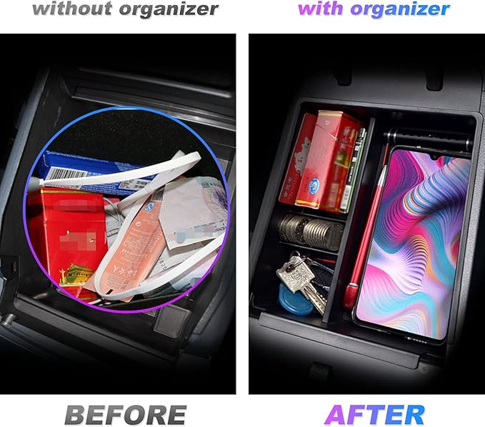 SXCY 2024 Tucson Limited Center Console Organizer Tray for 2022-2024 Hyundai Tucson NX4 Limited / 2023 Santa Cruz Accessories Armrest Console Box Storage (Red)