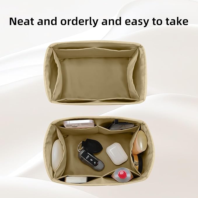 DGAZ Silk Purse Organizer Insert Fits LV Speedy 16/20/25/30/35/40/45 bags，Silky Smooth Bag Organizer，Luxury Handbag & Tote Shaper(S2 trench,SP35)