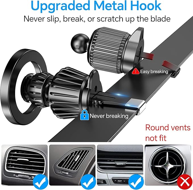 Kaistyle for Magsafe Car Mount【20 Strong Magnets】Magnetic Phone Holder for Car Phone Holder Mount Dash【360°】Cell Phone Holders for Your Car Accessories for Women Men iPhone 16 Pro Max 15 14 13 12 Plus