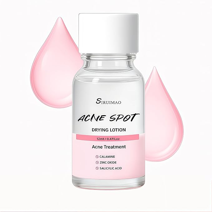 Premium Acne Spot Drying Lotion Kit with Swab, Overnight Acne Treatment For Face, Dry Out Pimples, Blemishes, Zits And Clean Pores, 12ml / 0.41 FlOz