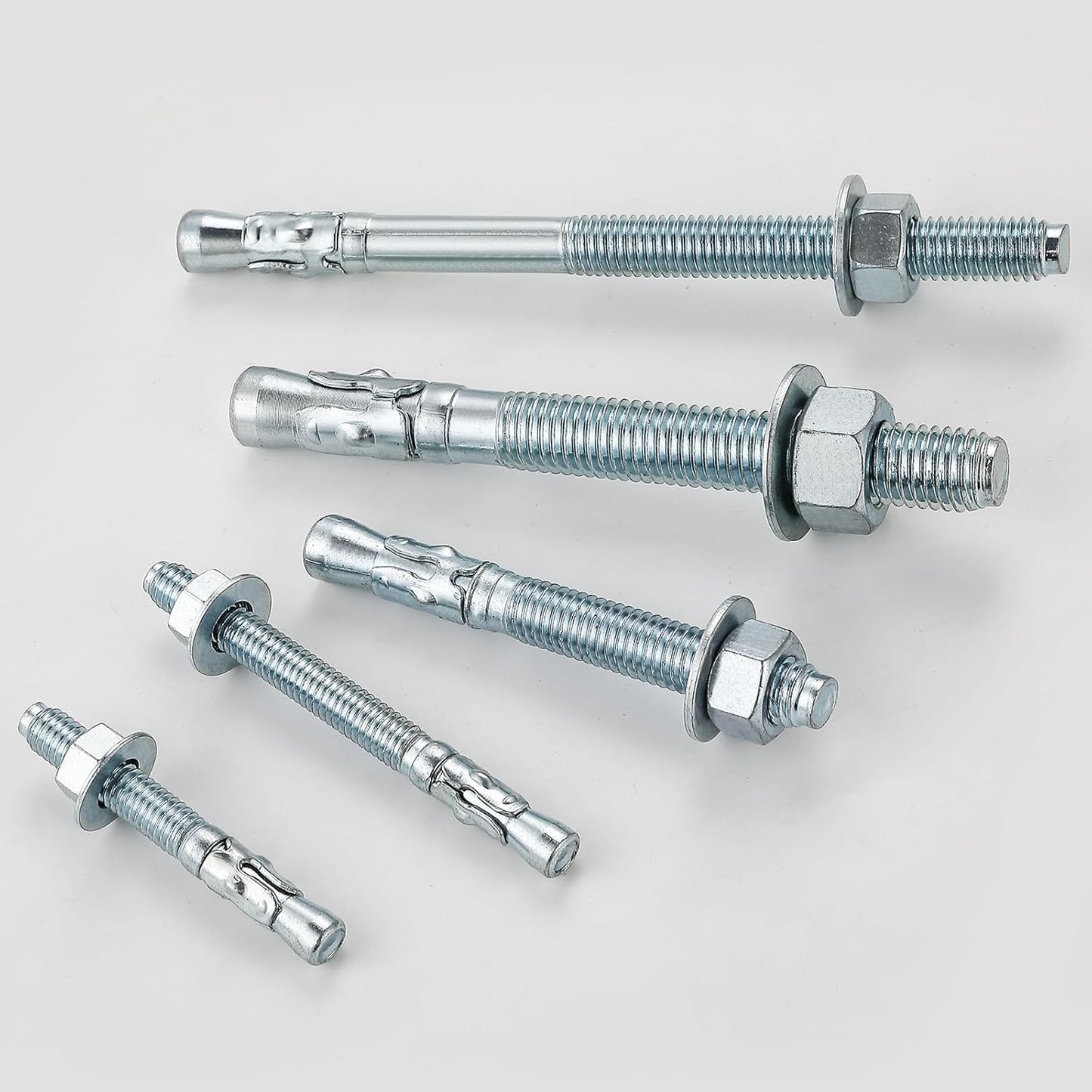 1/2x10 30Pcs Inch Standard Fasteners for Heavy-Duty Zinc Wedge Anchors for Cement and Concrete