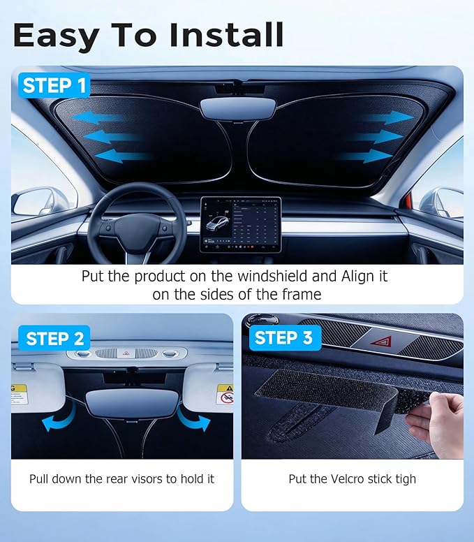 DMJN Windshield Sun Shade for Toyota 4Runner (2017-2026), Car Sunshade for Front Windshield [100% Efficient Block UV & Scorching Sun] UPF50+ Heat Block - Protect Interior & Keep Cooler