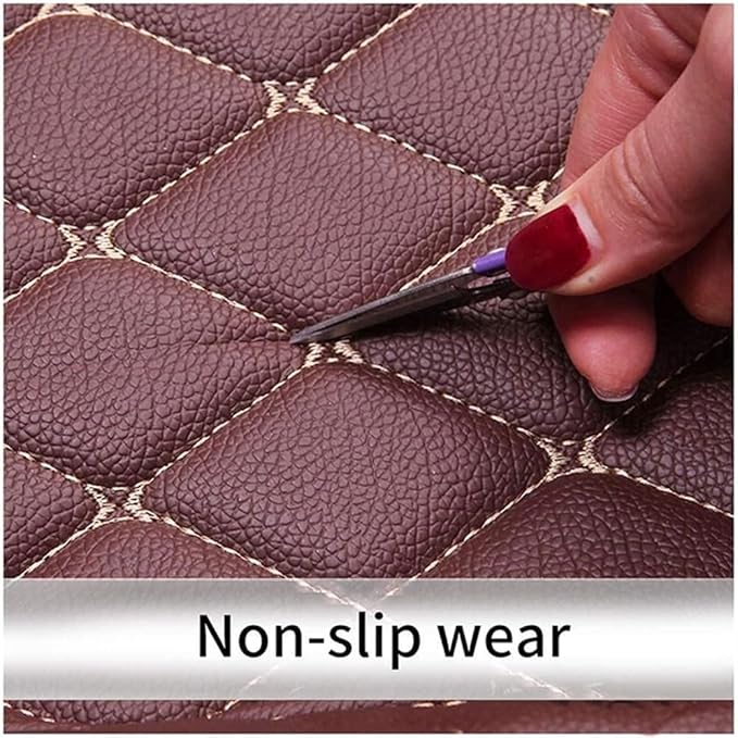 Custom Car Mats All Weather Fit Automotive Floor Mats PU Leather Protector Mat for Most Sedan, SUV, Truck Floor Mats (Black and Coffee Side)