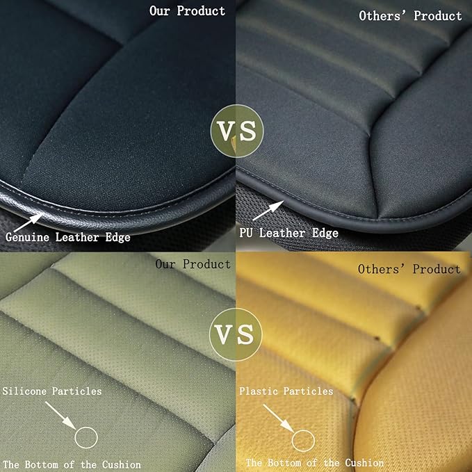 Car Seat Cushion Pad for Driving, Chair Cushion for Office/Truck with Memory Foam, Seat Cushion Comfortable and Durable, Gray