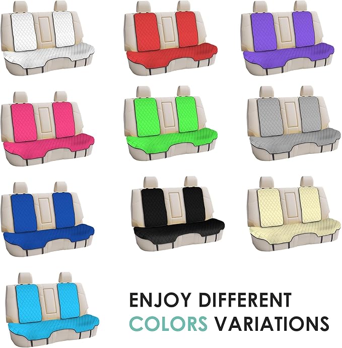 FH Group Car Seat Cushion Neosupreme Automotive Seat Cushions - Universal Fit, Rear Car Seat Cushion, Car Seat Cushions with Non-Slip Silicone Backing for SUV, Sedan, Van Rear Set Aqua