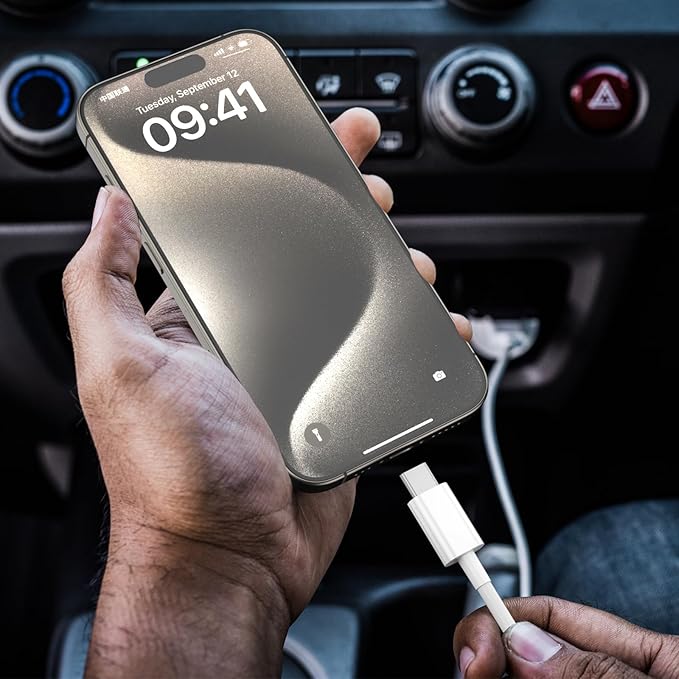 Car Carplay Cable for iPhone 17/16/15,iPhone 16/15 Plus17/16/15 Pro 17/16/15Pro Max charger ,USB A to USB C for Carplay USB C Cord, iPad USB C Cable 10th, iPad Air Car Charger Cable Cord 6FT (White)