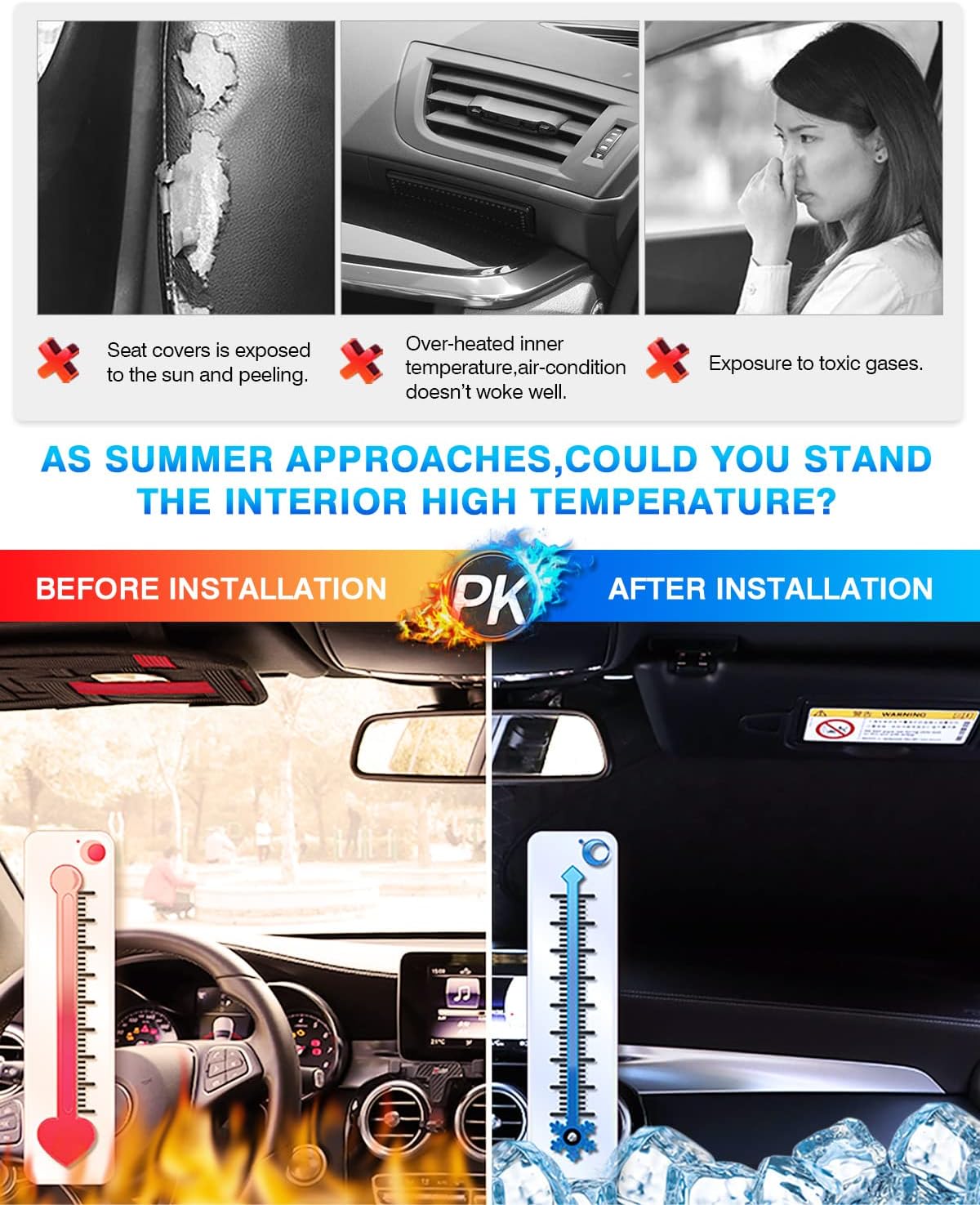 KUST Windshield Sun Shade for 2006–2010 Dodge Charger Window Shade Sun Visor Cover Foldable Blocks UV Rays Keep Your Car Cooler