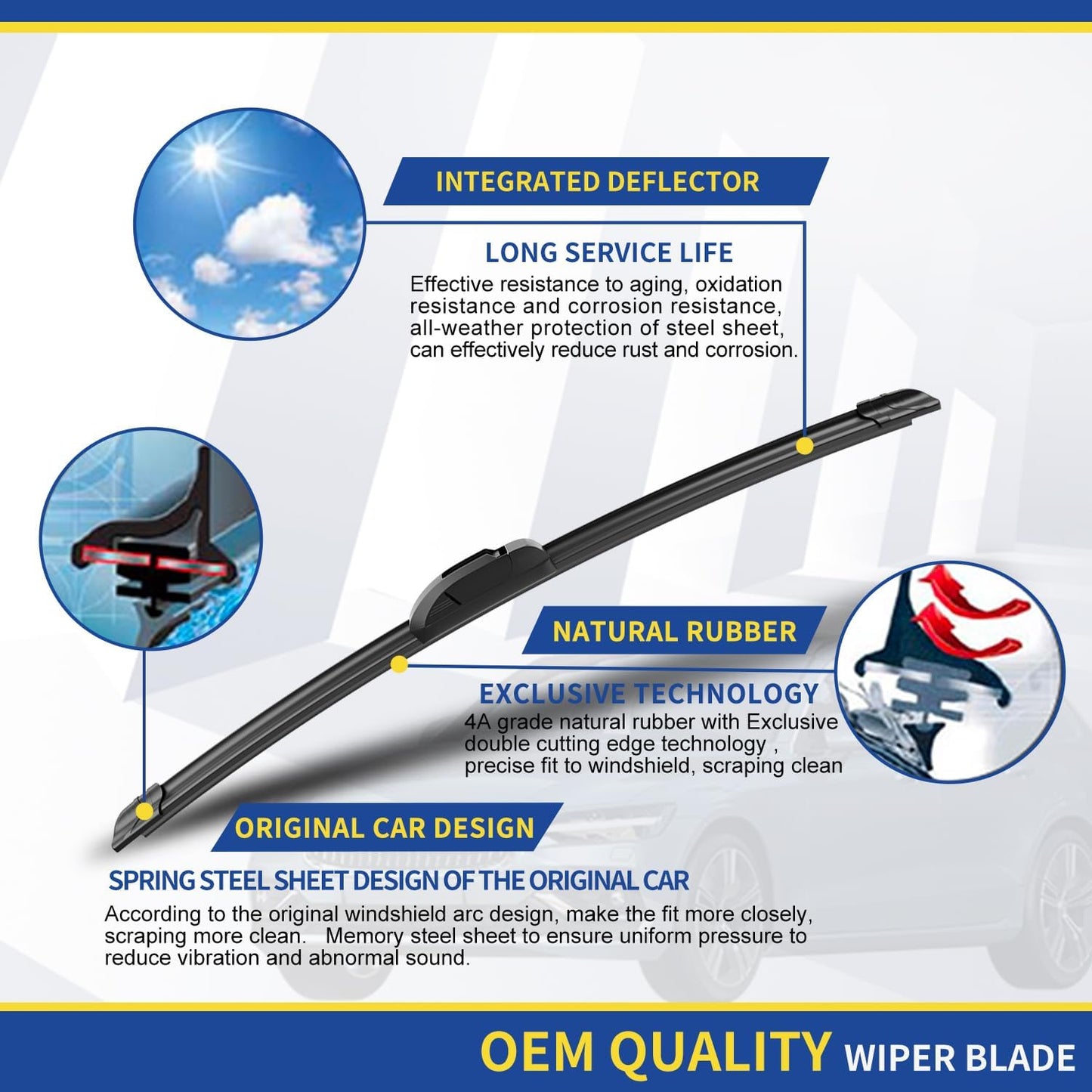 3 wipers Replacement For 2005 2006 2007 2008 2009 2010 Jeep Grand Cherokee Windshield Wiper Blades Set Original Equipment - 21"+21"+14" (Set of 3) U/J HOOK
