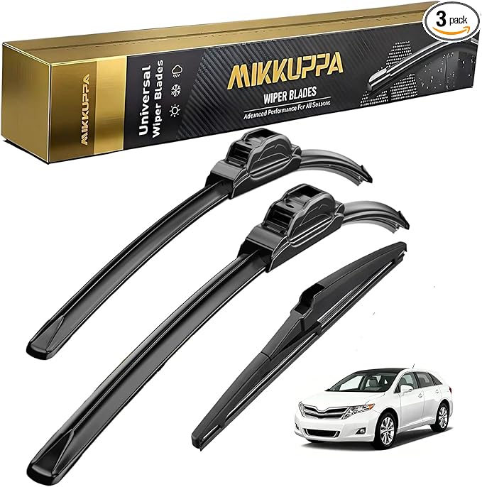 MIKKUPPA 26"+22"+12" Windshield Wipers Blades Replacement for 2009-2016 Toyota Venza, U/J HOOK Front & Rear All Season Wiper Blades Set(Pack of 3)