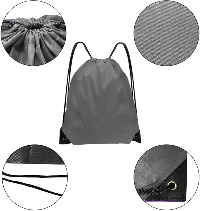 Drawstring Bags 28 PCS Drawstring Backpack Bulk String Backpack Cinch Bag Sackpack for Men Women Gym (Grey)