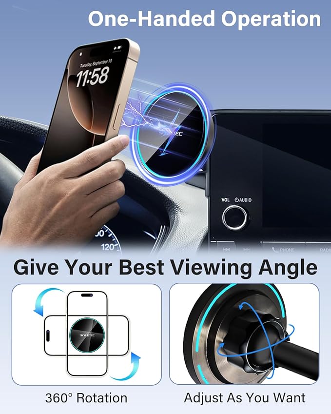 Phone Holder for Kia Telluride 2020-2022 Accessories 10.25-Inch Screen Fixed Clip, Car Magnetic Phone Mount Compatible with MagSafe, Strong Magnets Wireless Charger Telluride Cell Phone Mount Base