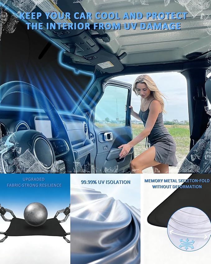 Windshield Sunshade for Lincoln Corsair 2020-2026 Sun Shade Car Windshield Accessories Upgrade 4 Layers Blocks UV Rays Custom Fit Corsair 240T Car Window Shades Front Windshield Keep Cool Foldable