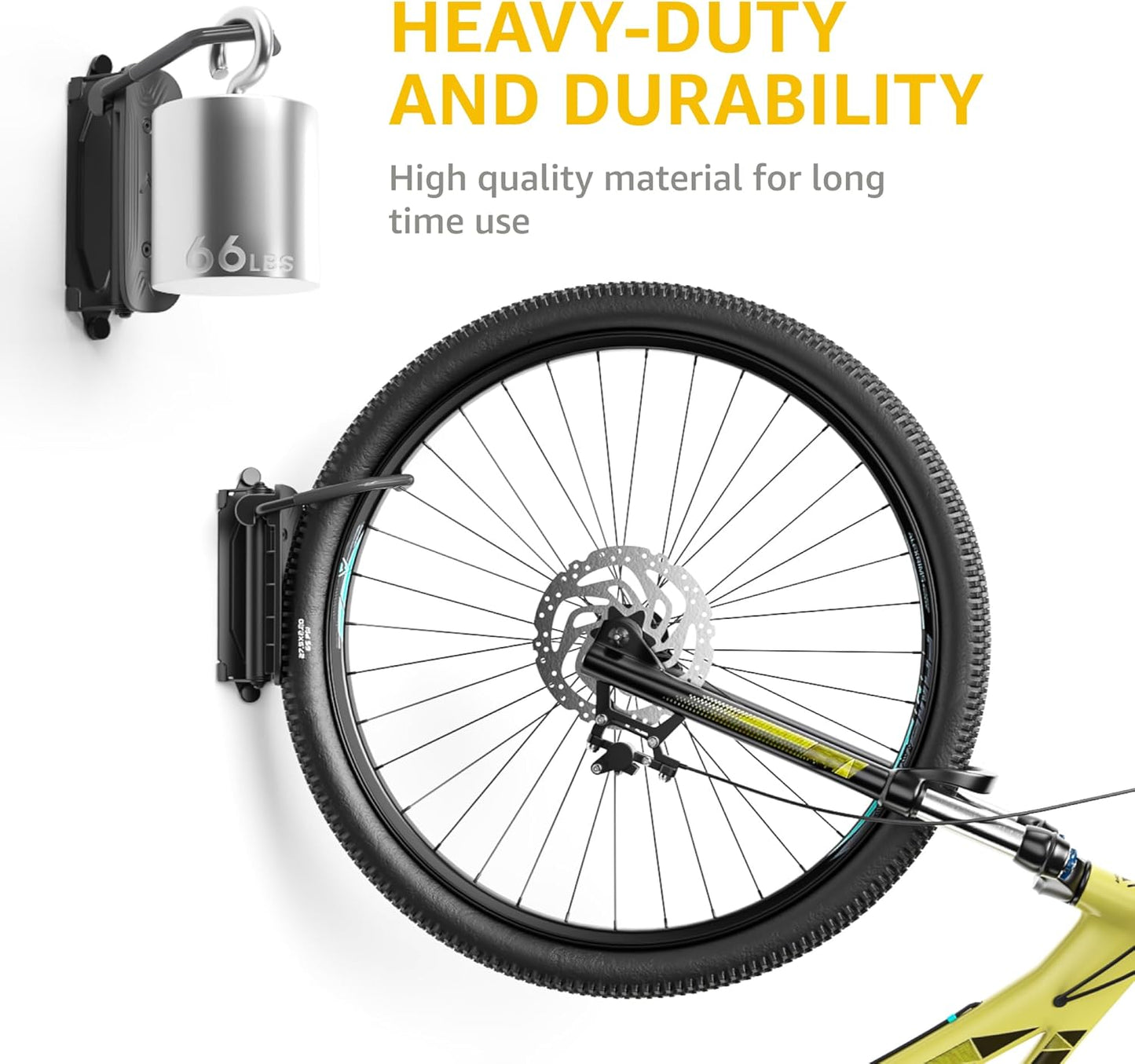 monTEK Swivel Bike Wall Mount – 4 Pack Garage Bike Hanger & Space-Saving Vertical Bike Rack for Garage & Apartment, Sturdy Bike Storage Hook Holds 66 lbs, Easy Installation & Scratch-Proof Design