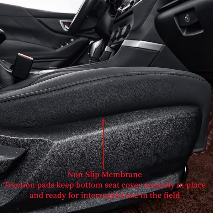 coverdream Forester Car Seat Covers Custom Fit for 2009-2013 Subaru Forester Seat Covers,Rear Seat Without Cup Holder,Full Coverage Waterproof Leather Seat Protector(Full Set,Black/Red)