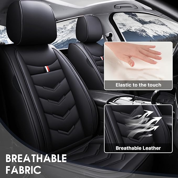 Car Seat Cover 8 Seats for Hyundai Palisade 2020-2025, Durable Wear Resistant Waterproof Sport Seat Covers,Breathable No Odor Premium Leather Vehicle Seat Covers. (Standard,Black)