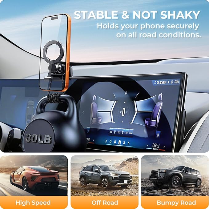 Car Phone Holder for BMW X3 2026 2025 (Only for 14.9-Inch Screen) 360° Rotation Magnetic Cell Phone Mount, Compatible with Magsafe, Does Not Affect Air Vent