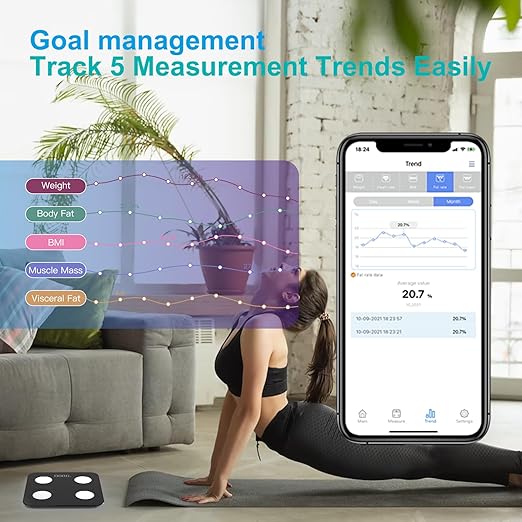 Smart Scales, Weight and Fat, FSA HSA Compliant - High Accuracy Bluetooth Digital Bathroom Scales, BMI, Heart Rate and 15 Metrics, App Sync, 400 lbs